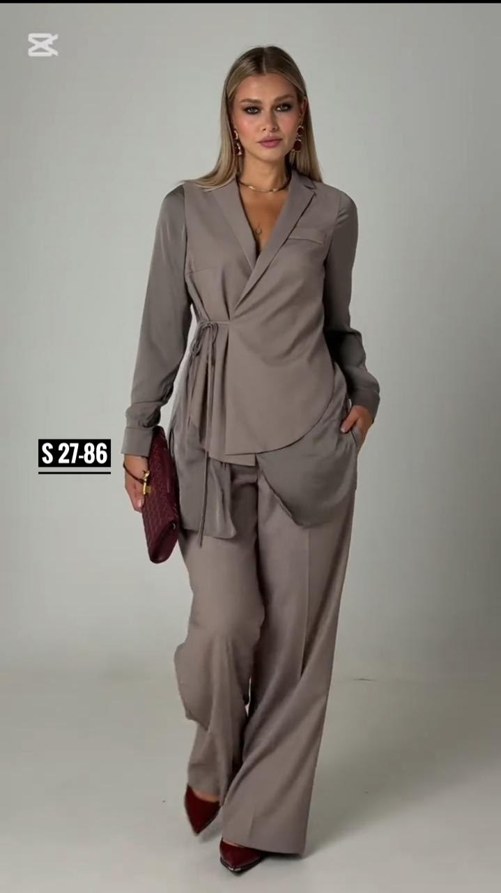 брючный костюм,женский брючный костюм,брючный костюм temper 149 серый,комплект брючный,костюм с брюками