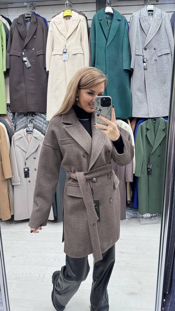 женское серое пальто,стильное пальто,пальто длинное демисезонное оверсайз amore wear 316601955,пальто женское,полупальто