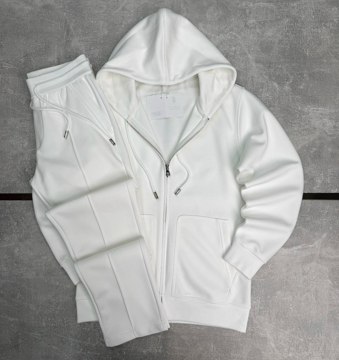 спортивный костюм brunello cucinelli,brunеllо сuсinеlli спортивный костюм premium - white,спортивный костюм на флисе,толстовка на молнии из футера 3х нит.начес экрю,толстовка теплая