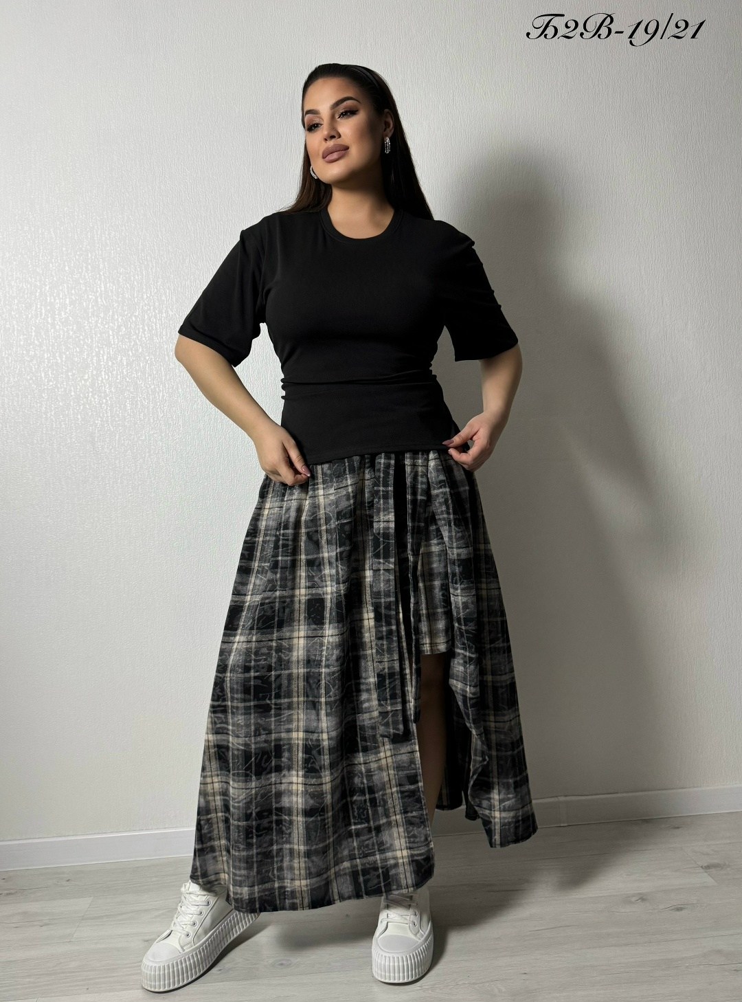 юбка макси в клетку с карманами,юбка,юбка для полных женщин,юбка для полных,юбка женская