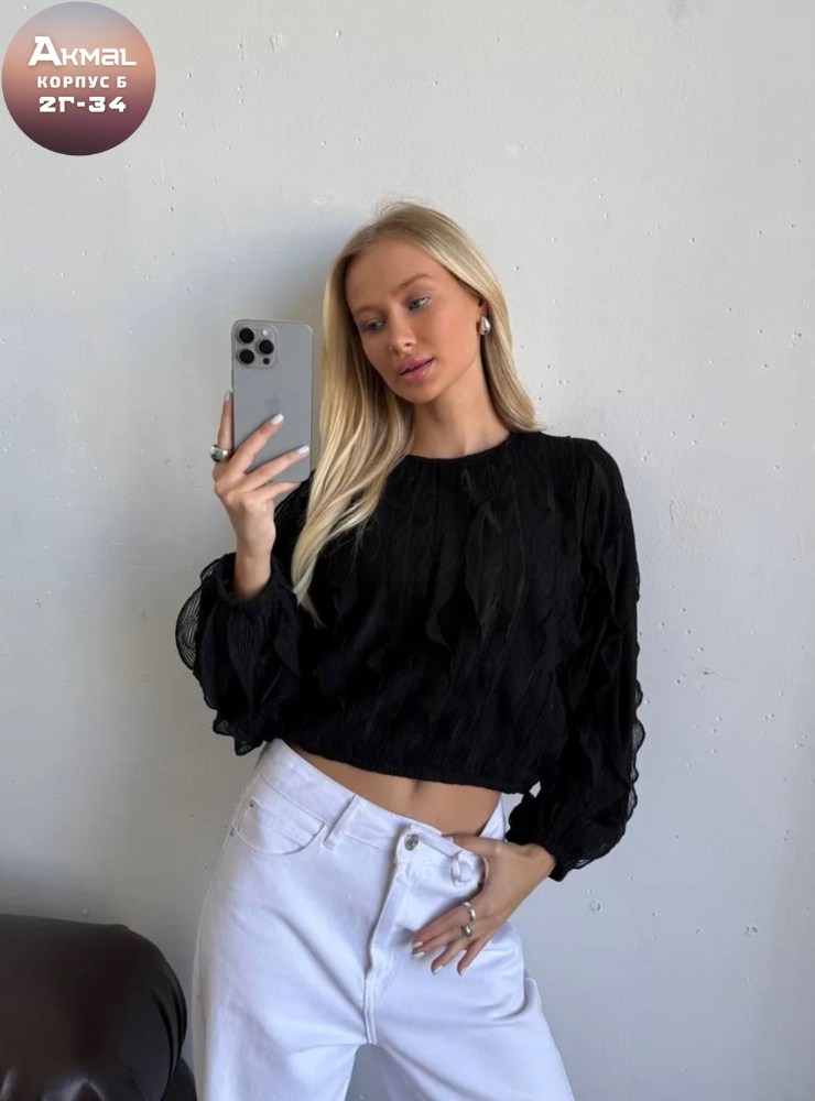 блузка нарядная с воланами и рюшами come alone 304052378,блузка с оборками,женская блузка,блузка нарядная с воланами и рюшами mara'zme,блузка нарядная с воланами и рюшами