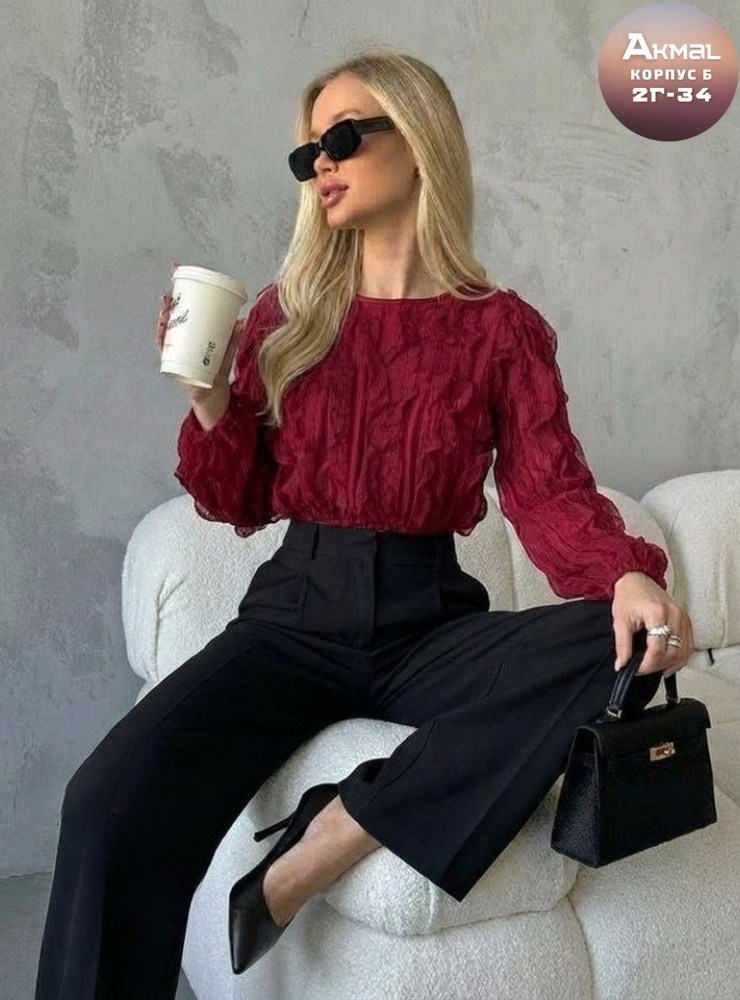 блузка нарядная с воланами и рюшами come alone 304052378,блузка с оборками,женская блузка,блузка нарядная с воланами и рюшами mara'zme,блузка нарядная с воланами и рюшами