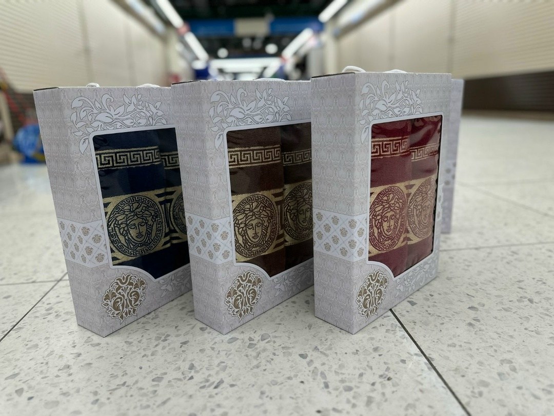 набор полотенец,подарочные наборы полотенец,полотенца лидер набор полотенец версаче 3 шт,набор махровых полотенец,набор полотенец версаче в коробке 2 шт