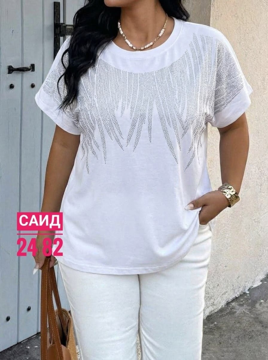 женская футболка со стразами,футболка женская,футболка больших размеров женская,футболка со стразами,футболка со стразами оверсайз