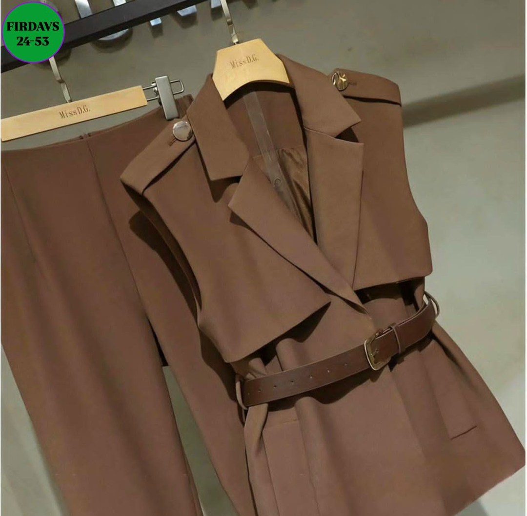 женский костюм без рукавов twotwinstyle,костюм тройка женский,женский костюм-двойка, осенне-весенний тонкий жилет и брюки в западном стиле,брючный костюм с жилетом женский,женский брючный костюм twotw