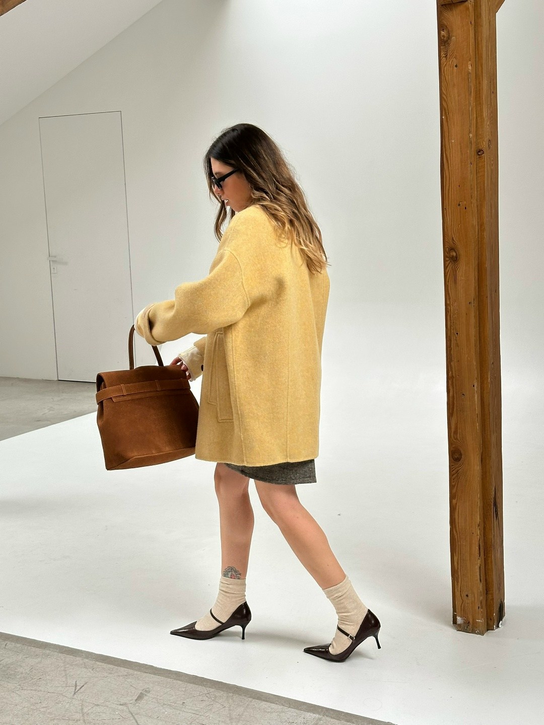 полупальто оверсайз,полупальто,шерстяное пальто,модные образы