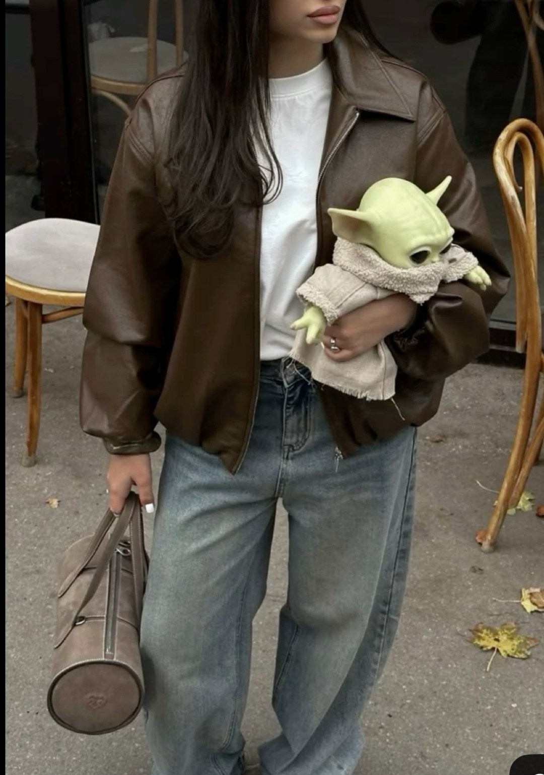 мода стиль,джинсы оверсайз,куртка кожаная,уличная мода