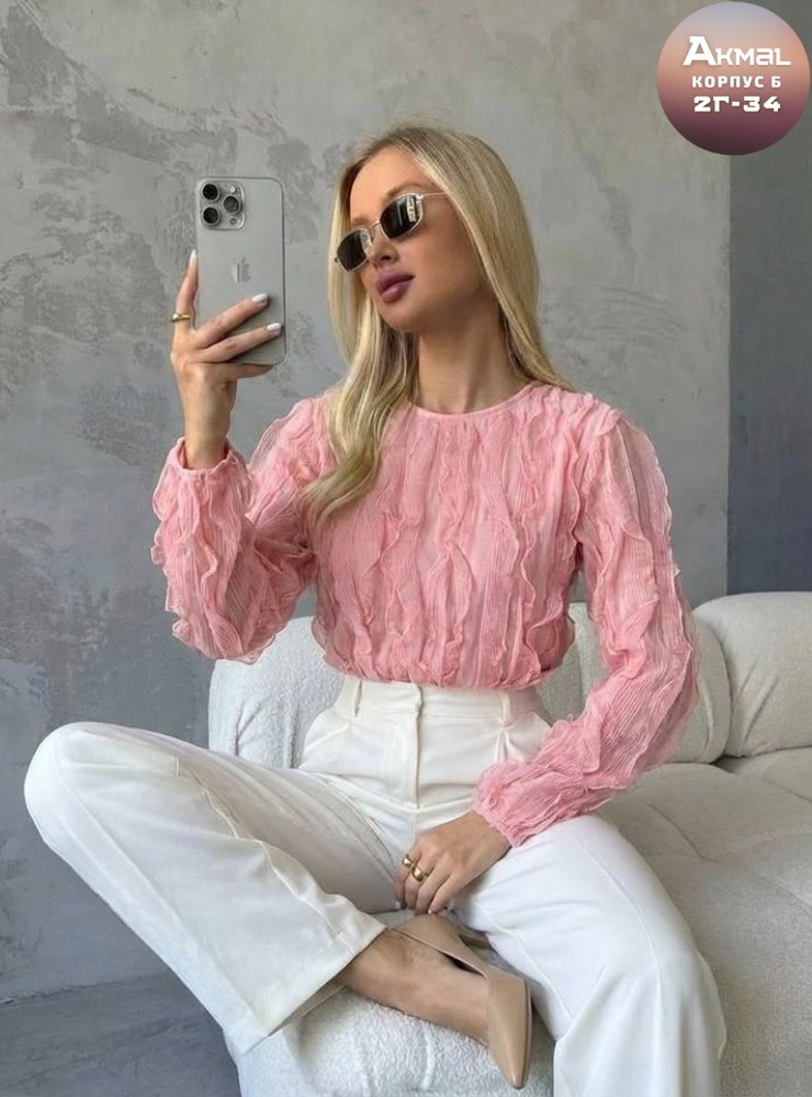 блузка нарядная с воланами и рюшами come alone 304052378,блузка с оборками,женская блузка,блузка нарядная с воланами и рюшами mara'zme,блузка нарядная с воланами и рюшами