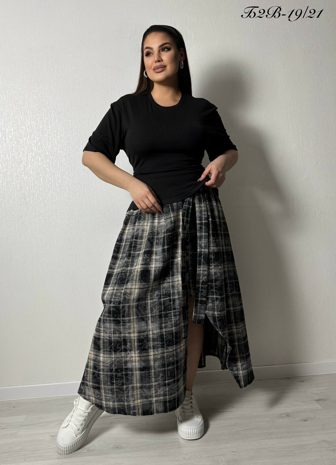 юбка макси в клетку с карманами,юбка,юбка для полных женщин,юбка для полных,юбка женская