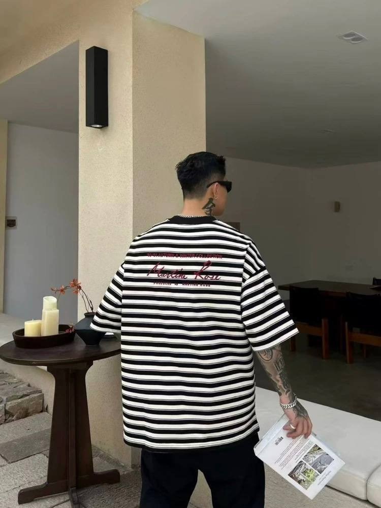 футболки оверсайз мужские,мужская футболка,футболка с полосками,футболка martine rose оверсайз