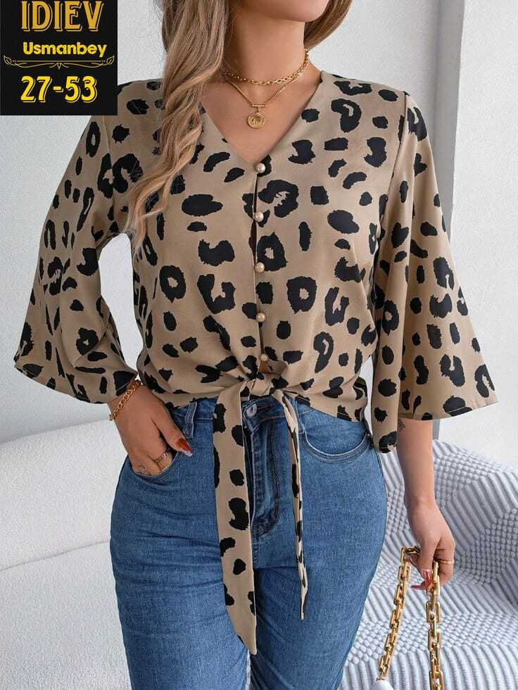 блузка с леопардовым принтом,леопардовая блузка,женская шифоновая рубашка с леопардовым принтом,рубашка с леопардовым принтом,блузка женская