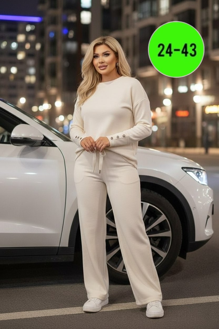 трикотажный костюм,костюм женский: свитер и штаны (one size 42-48) арт. 1385035,костюм с брюками,женские костюмы,костюм женский вязаный