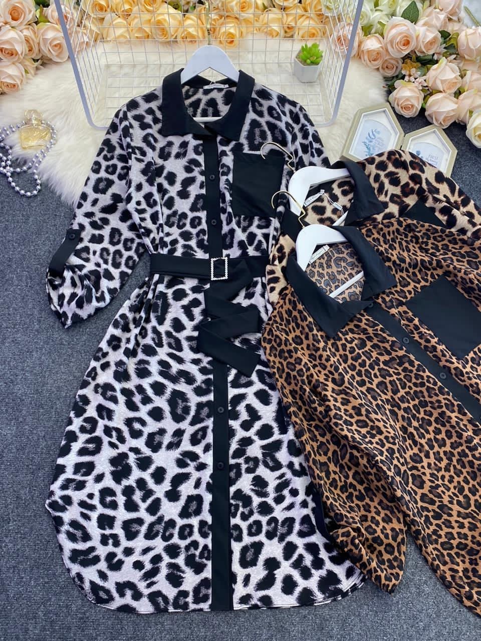 платье леопардовый принт,женское леопардовое платье,платье с леопардовым воротником,платье леопардовым принтом,женское длинное платье с леопардовым принтом