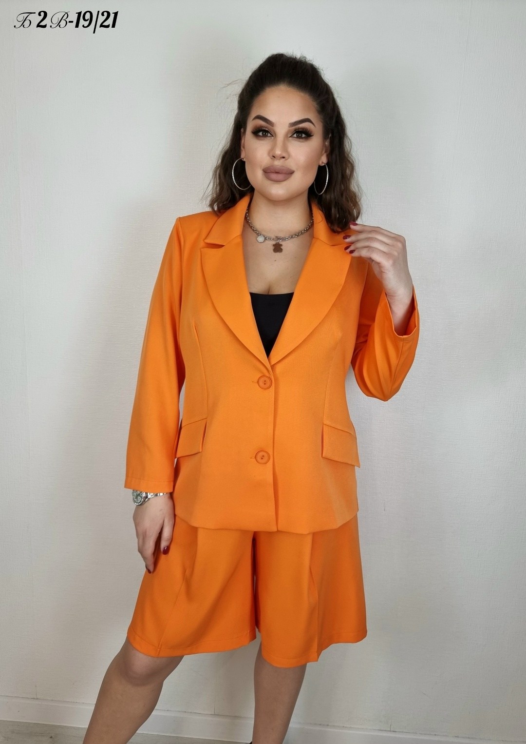 оранжевый костюм,женские костюмы больших размеров,оранжевый костюм женский, больших размеров,костюм женский летний большие размеры