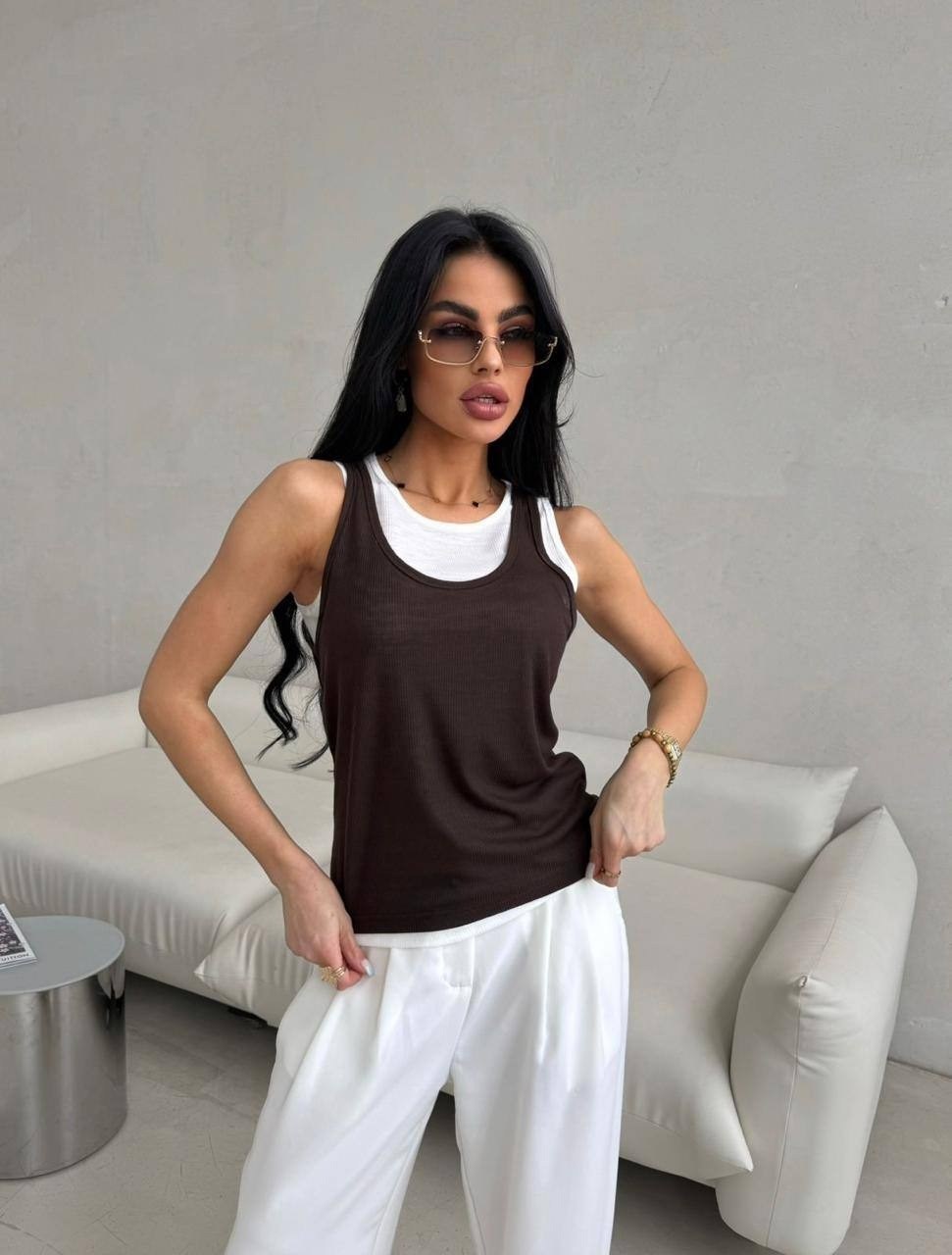 женская трикотажная майка,топ женский трикотажный,стильная майка,майка топ женская,майка женская