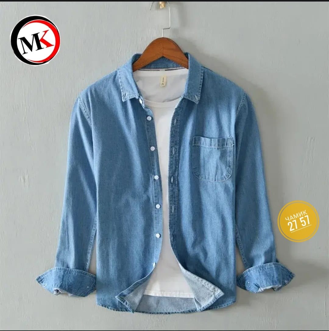 мужская джинсовая рубашка с длинными рукавами,рубашка с длинным рукавом джинсовая,повседневная рубашка,рубашка мужская летняя с длинным рукавом,рубашка мужская льняная