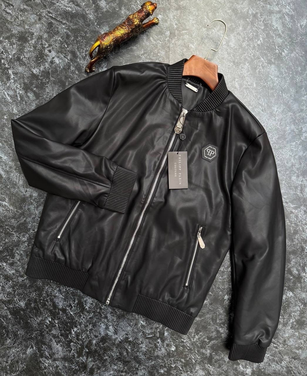 кожаная куртка philipp plein,philipp plein кожаная куртка мужская,philipp plein leather bomber jacket,кожаная куртка филипп плейн мужская,куртка philipp plein мужская