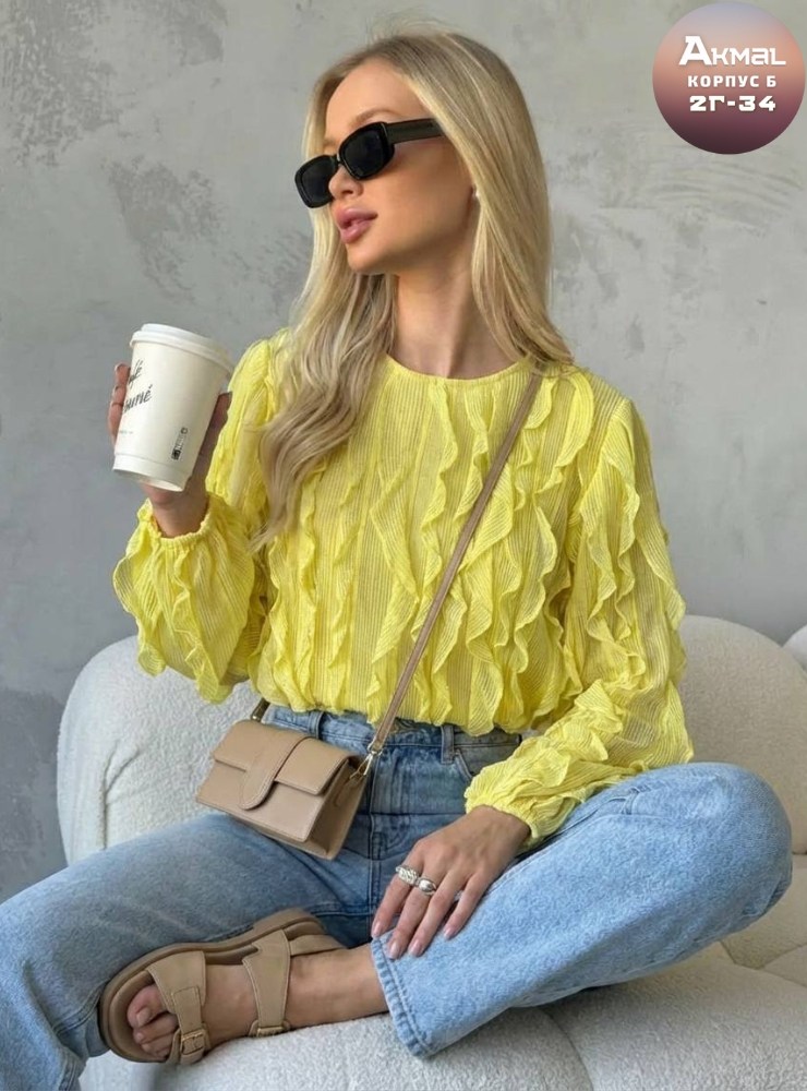 блузка нарядная с воланами и рюшами come alone 304052378,блузка с оборками,женская блузка,блузка нарядная с воланами и рюшами mara'zme,блузка нарядная с воланами и рюшами