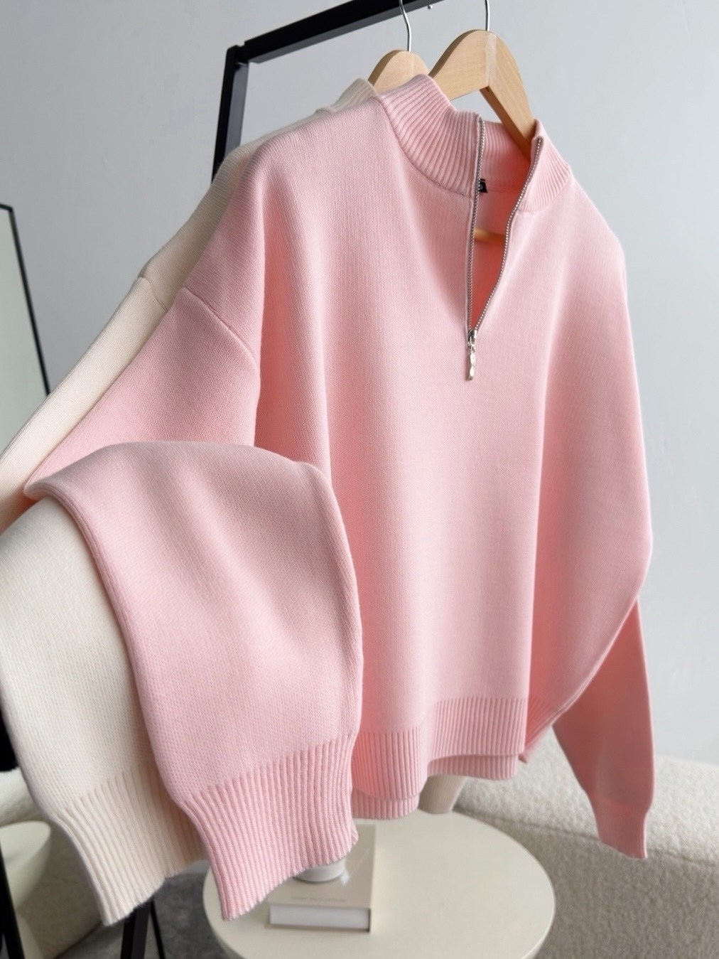 свитер женский на молнии,джемпер женский с молнией на вороте,свитер на молнии,свитер розовый,кофта женская