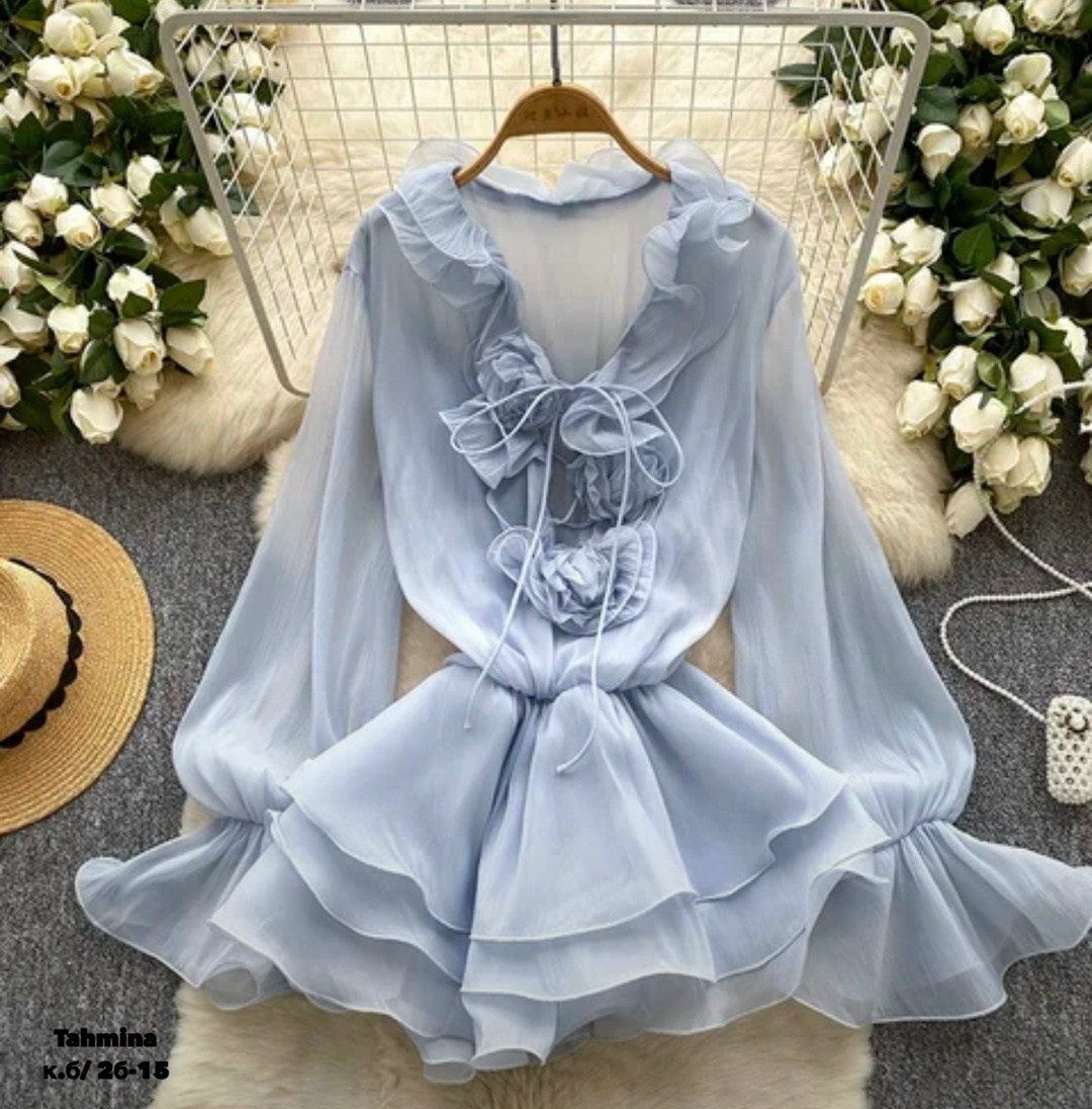 шифоновое платье с оборками,платье с рюшами,шифоновое платье,летнее платье,женское шифоновое платье