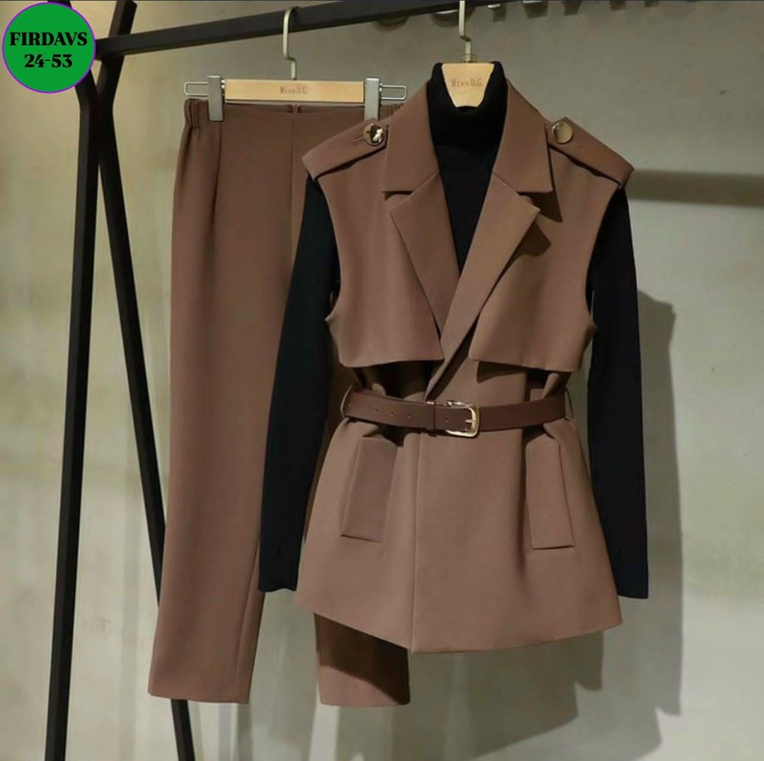 женский костюм без рукавов twotwinstyle,костюм тройка женский,женский костюм-двойка, осенне-весенний тонкий жилет и брюки в западном стиле,брючный костюм с жилетом женский,женский брючный костюм twotw