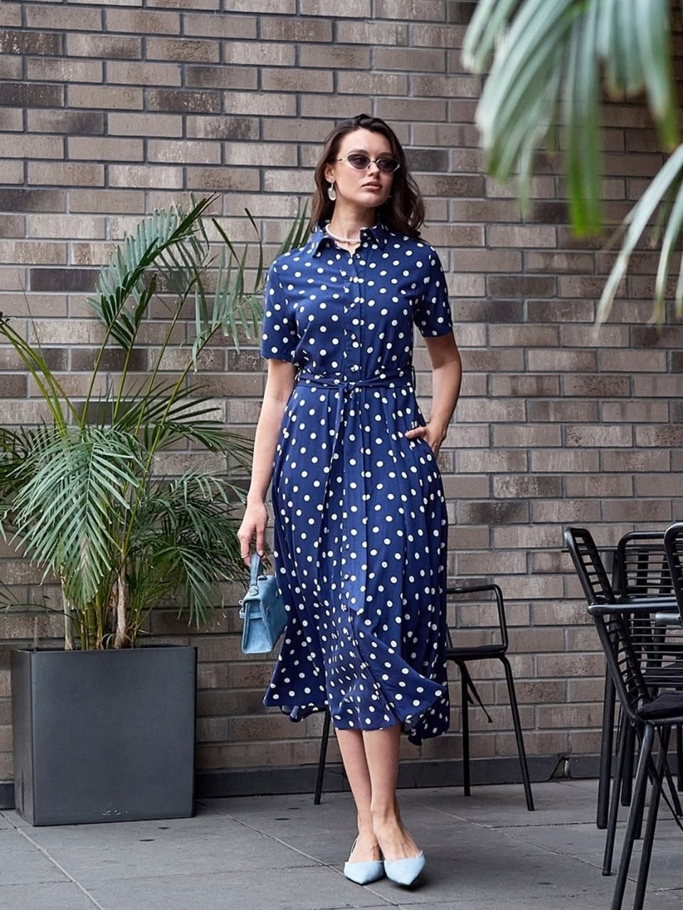 платье летнее,платье синее в горох,платье в горошек синее,платье летнее женское,синее платье в белый горошек