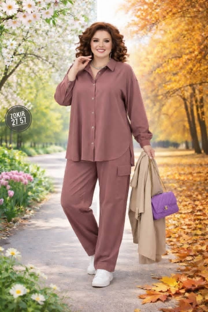 брючный костюм,комплект брючный,костюм с брюками,брючный женский костюм,брючный комплект ninele 6054 светло-коричневый