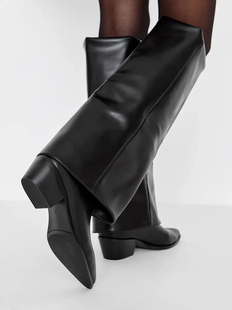 сапоги,сапоги трубы,женские сапоги,сапоги демисезонные с отворотом на толстом каблуке teetspase,сапоги трубы на каблуке демисезонные valentina wang