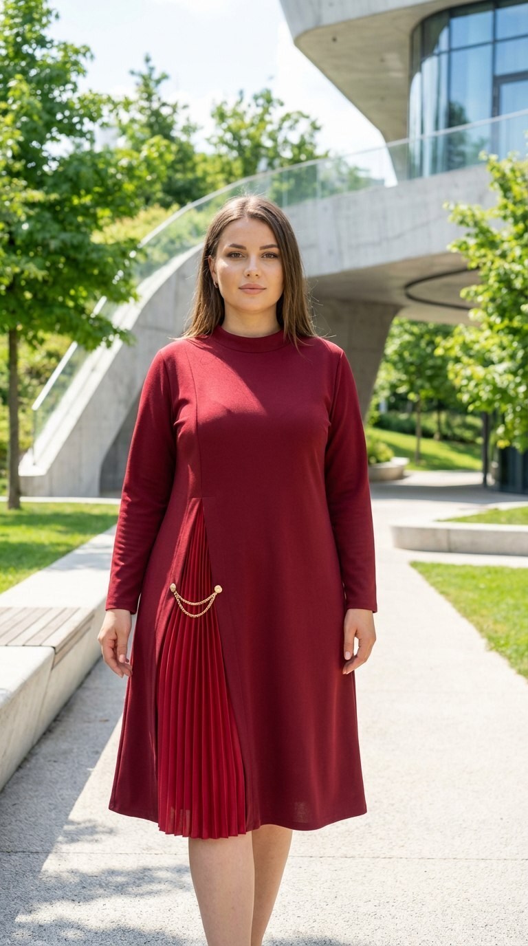 женское платье с длинными рукавами,женское плиссированное платье с,платье женское,платье,платье больших размеров с длинными рукавами