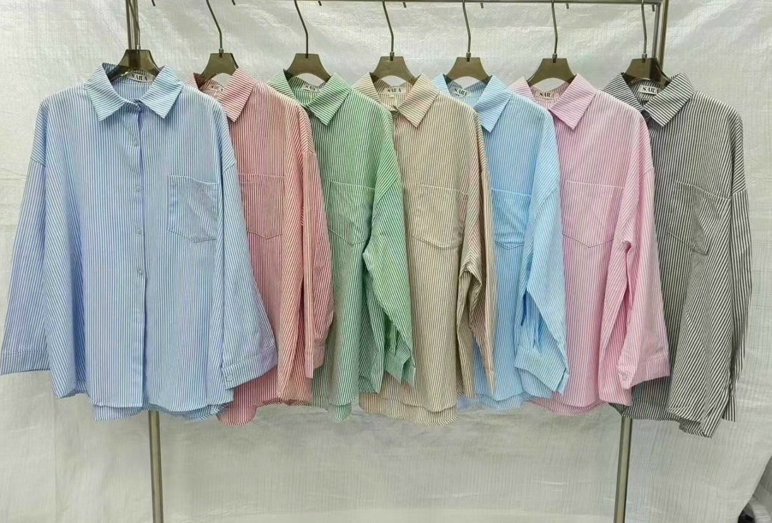 хлопковая рубашка в полоску оверсайз cosmo brand,рубашка женская,стильная рубашка,женская белая рубашка,женская рубашка в полоску