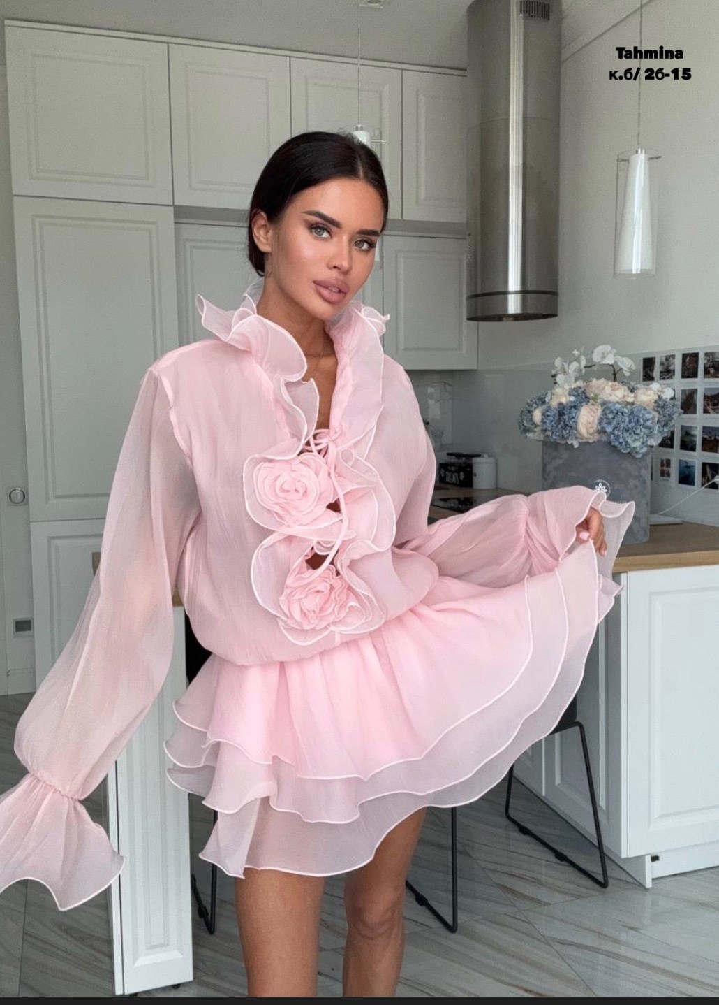 шифоновое платье с оборками,платье с рюшами,шифоновое платье,летнее платье,женское шифоновое платье