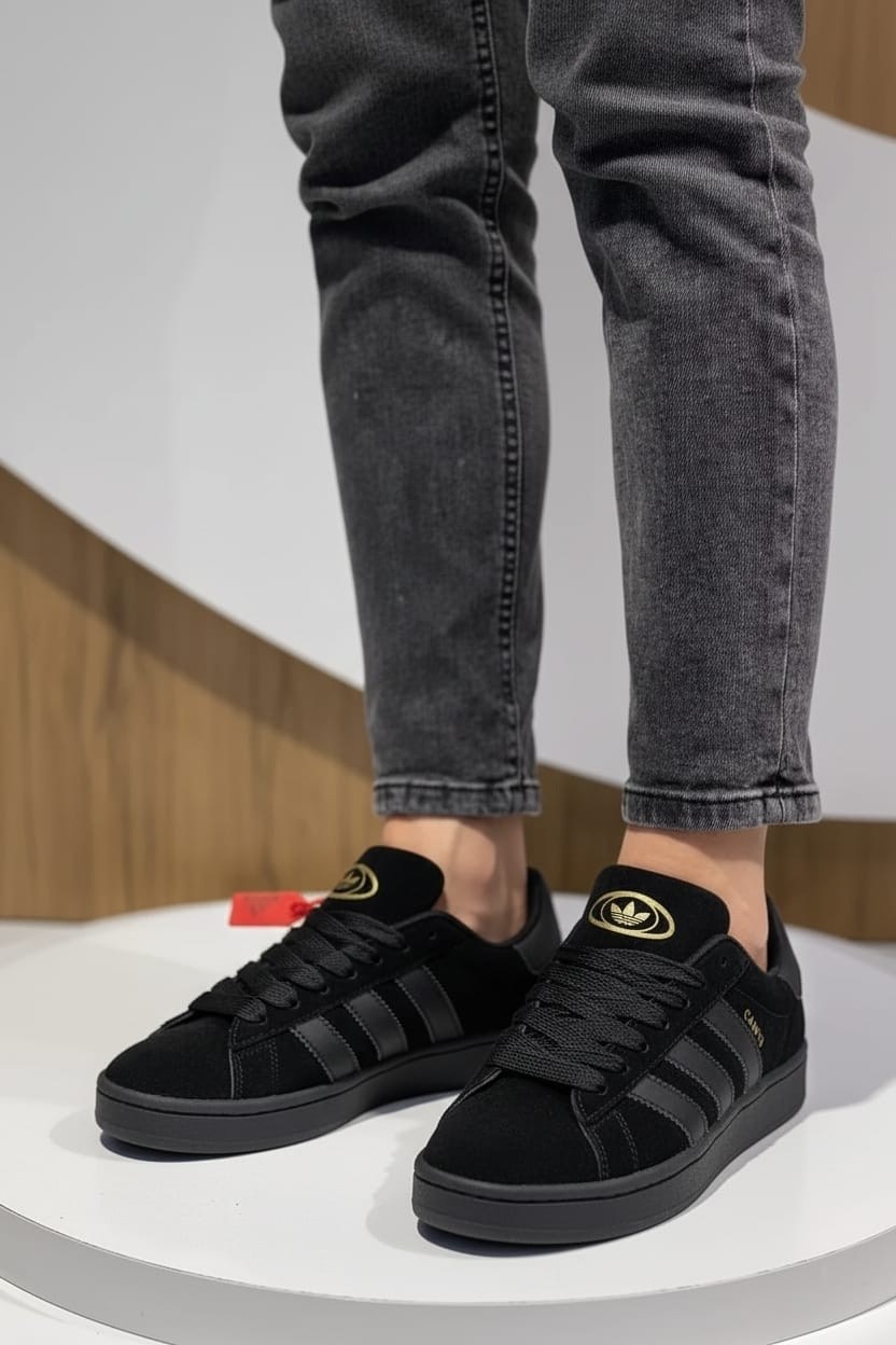 кроссовки мужские adidas campus адидас кампус,,адидас кампус черные,кроссовки adidas campus (all black, замша),adidas campus all black