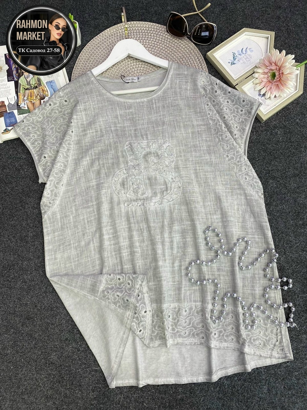 женская футболка,кофта женская,белая женская футболка,футболка со стразами,футболка оверсайз со стразам