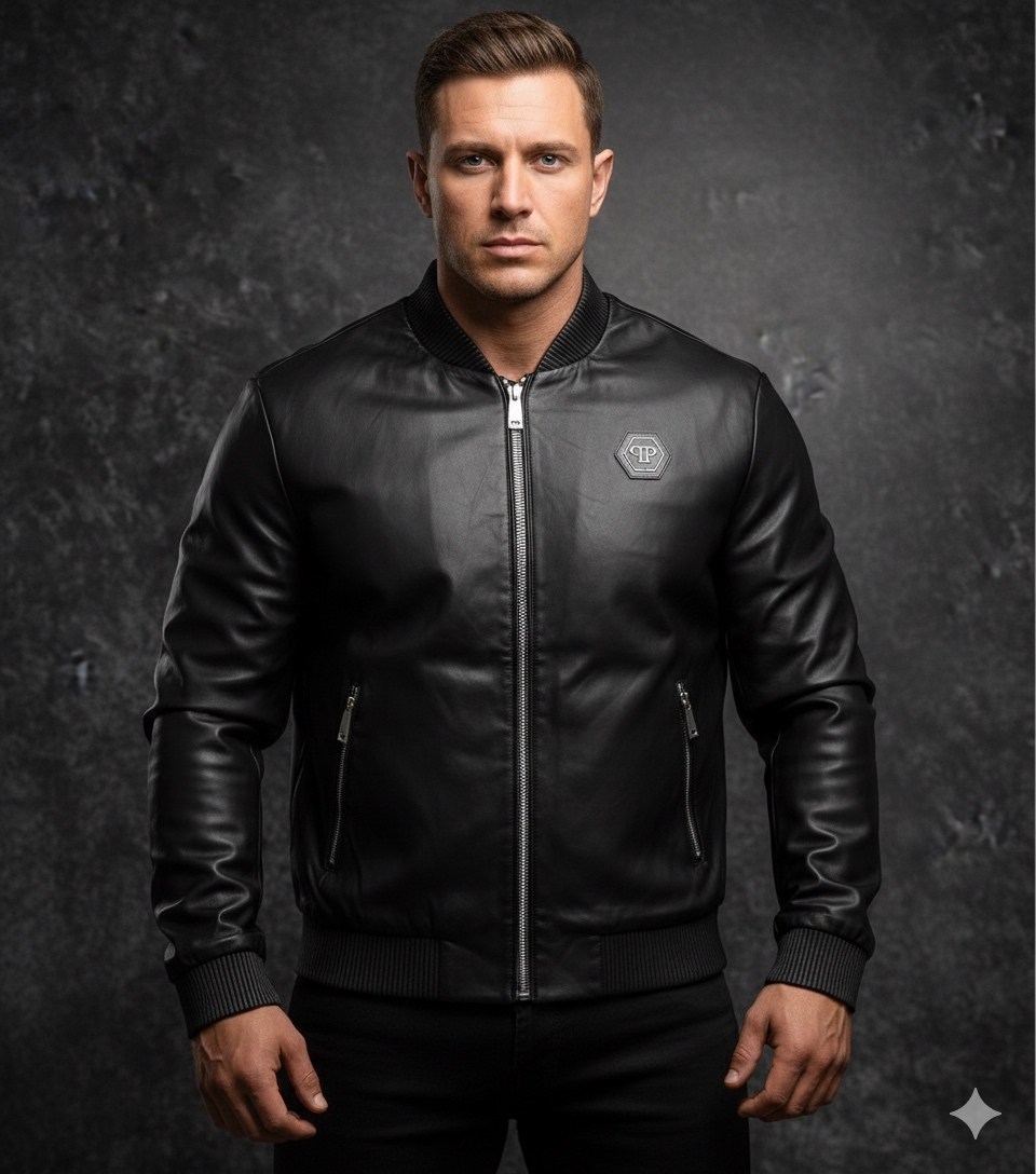 кожаная куртка philipp plein,philipp plein кожаная куртка мужская,philipp plein leather bomber jacket,кожаная куртка филипп плейн мужская,куртка philipp plein мужская