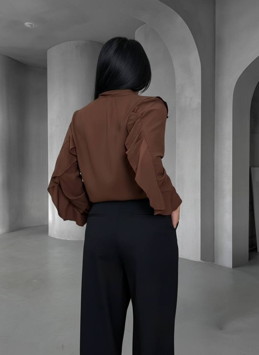 блуза,женская блузка,женская блуза,блуза emberens размер 50 шоколадный,блузка