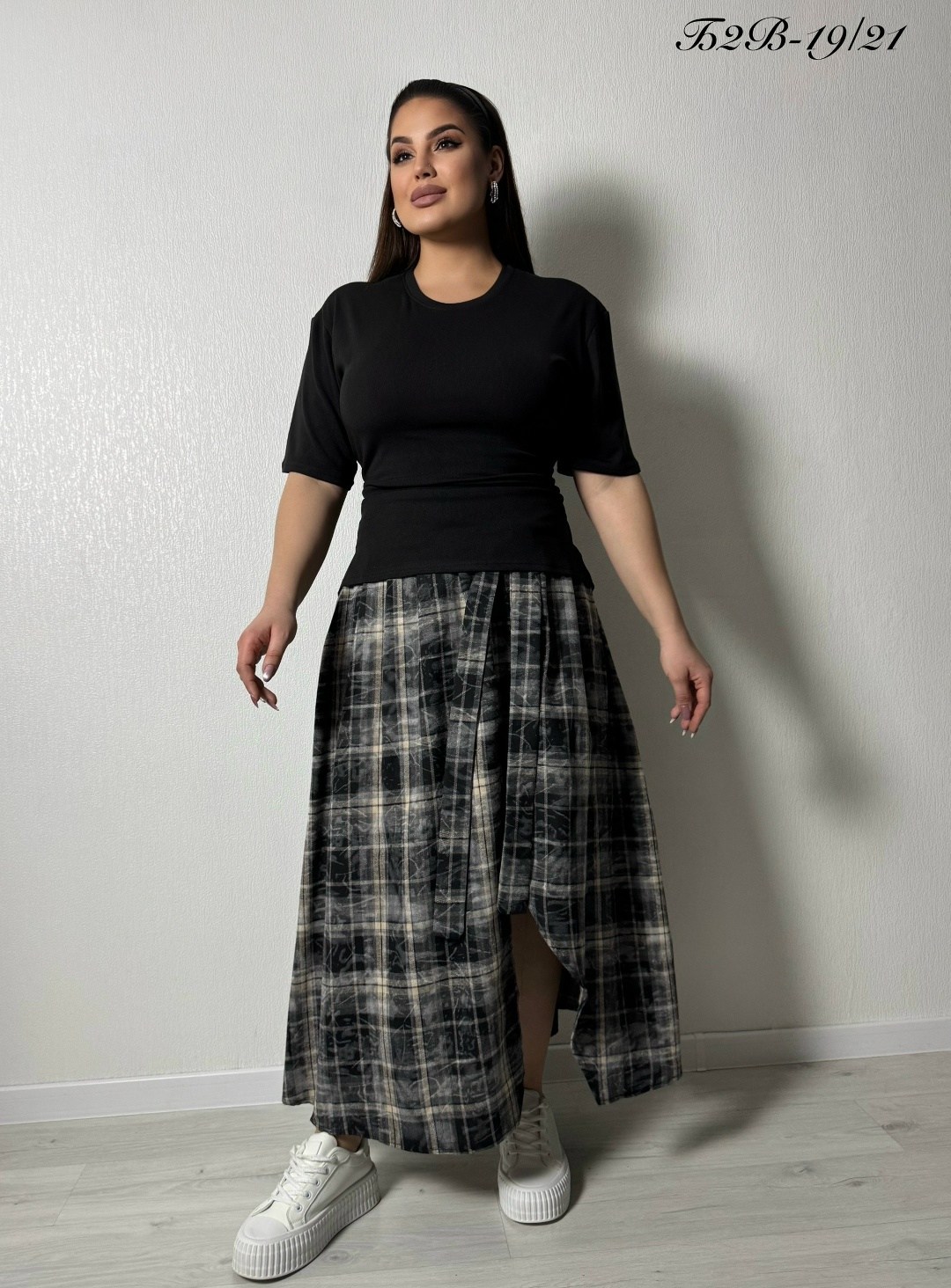 юбка макси в клетку с карманами,юбка,юбка для полных женщин,юбка для полных,юбка женская