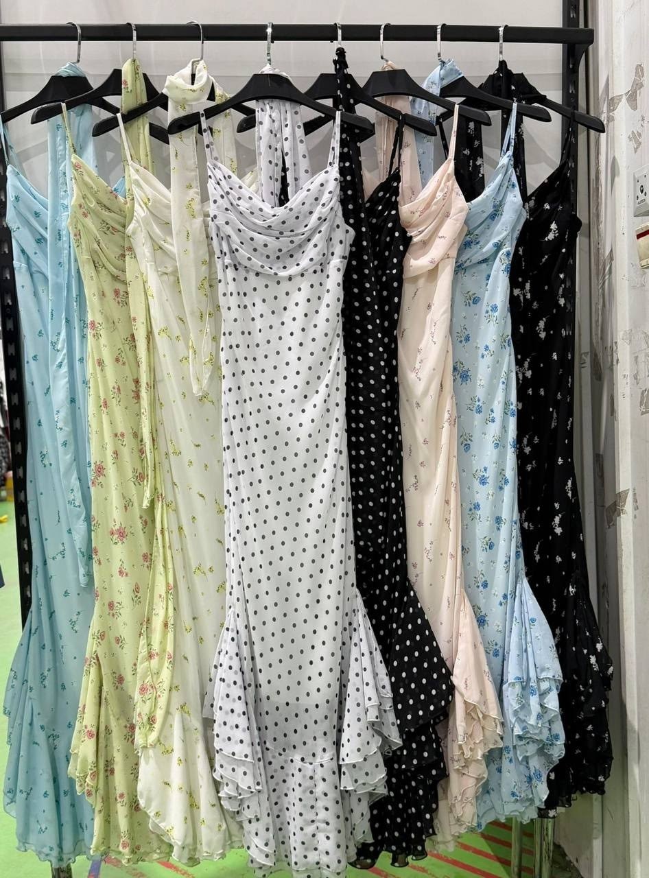 женское платье в горошек,женская юбка с принтом в горошек,шифоновое платье в горошек,летнее платье в горошек,шифоновое платье