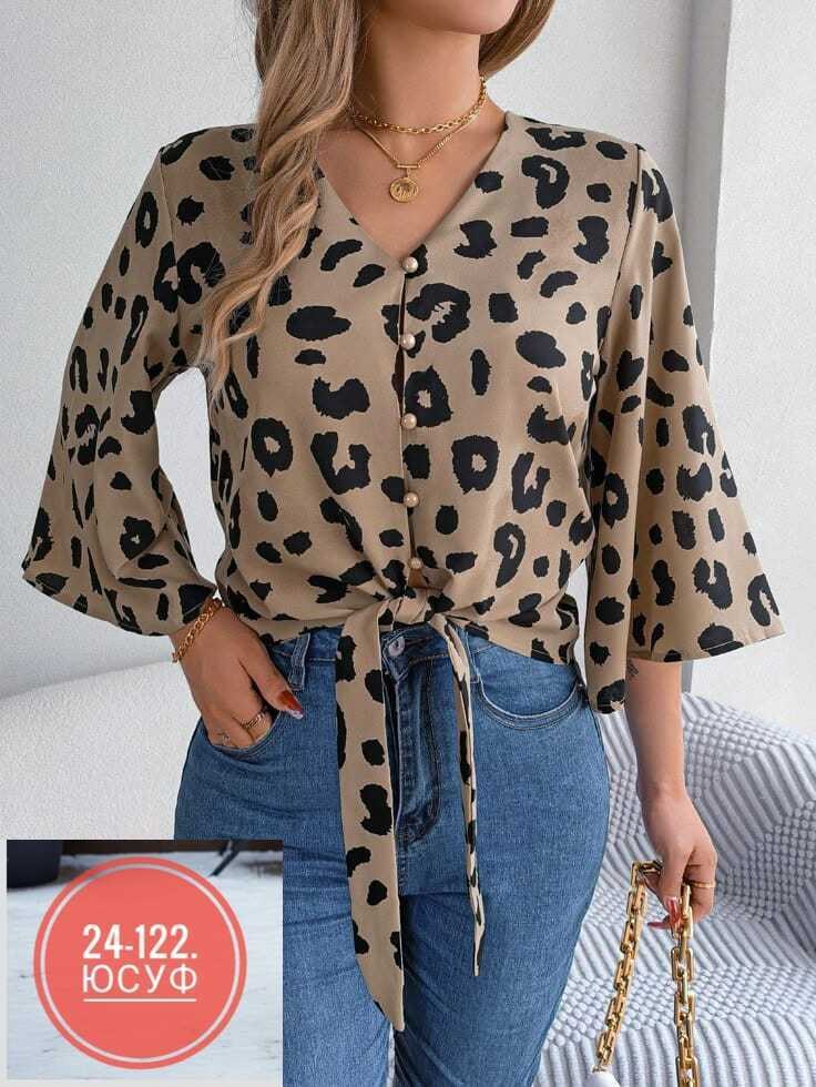 блузка с леопардовым принтом,блузка женская,женская шифоновая рубашка с леопардовым принтом,леопардовая блузка,рубашка с леопардовым принтом