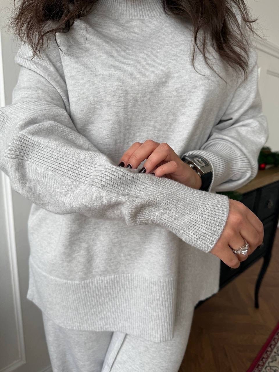 костюм теплый вязаный оверсайз лапша с брюками allamoda,трикотажный костюм,теплый вязаный костюм,костюм трикотаж,костюм кашемир