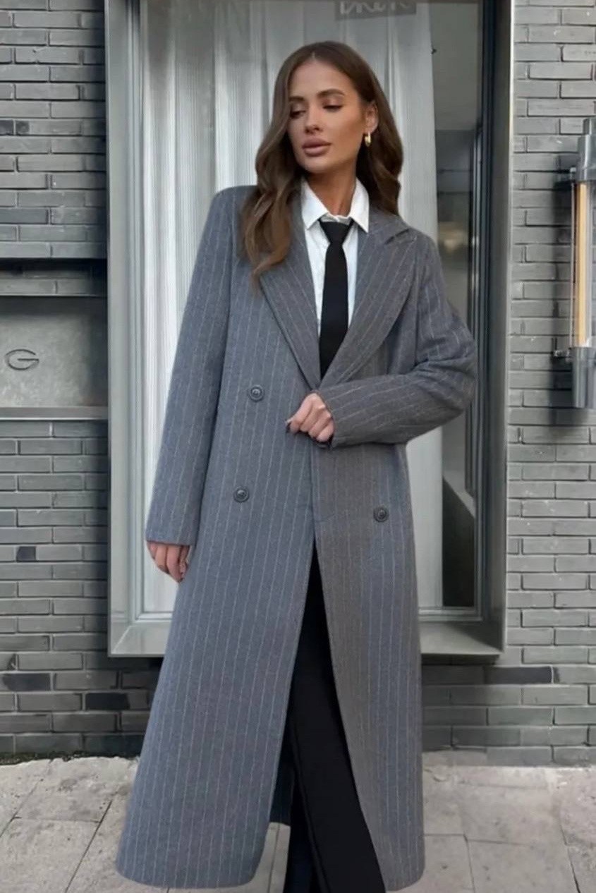 серое пальто,полупальто пиджак,пальто-пиджак,прямое пальто