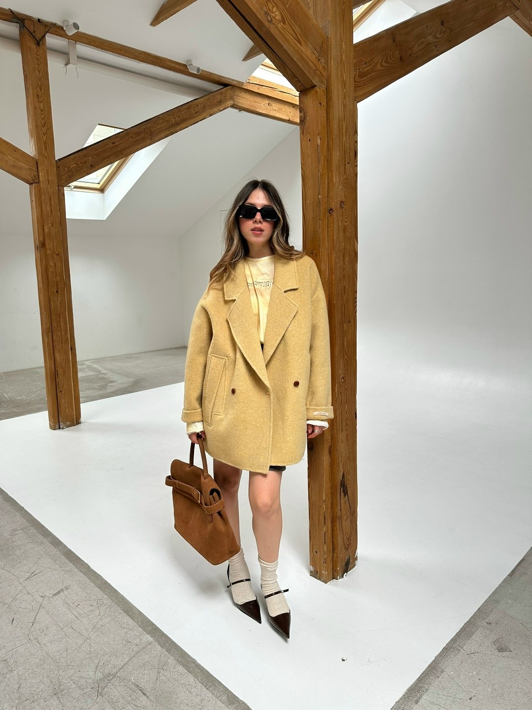 полупальто оверсайз,полупальто,шерстяное пальто,модные образы