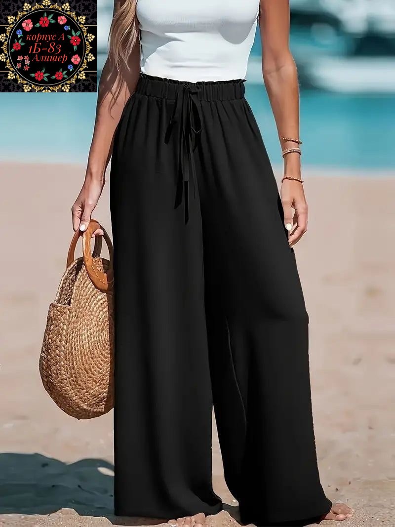 широкие женские брюки,женские широкие свободные брюки с завязками,повседневные брюки,брюки для отдыха,широкие брюки для женщин мешковатые брюки-палаццо с высокой талией