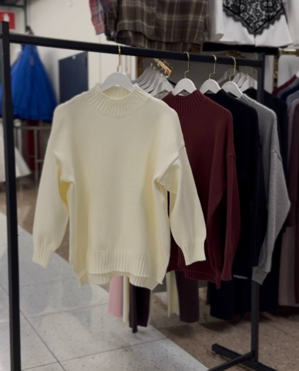 свитер женский,женский джемпер,вязаный свитер оверсайз базовый fashion lux,свитер,свитер от