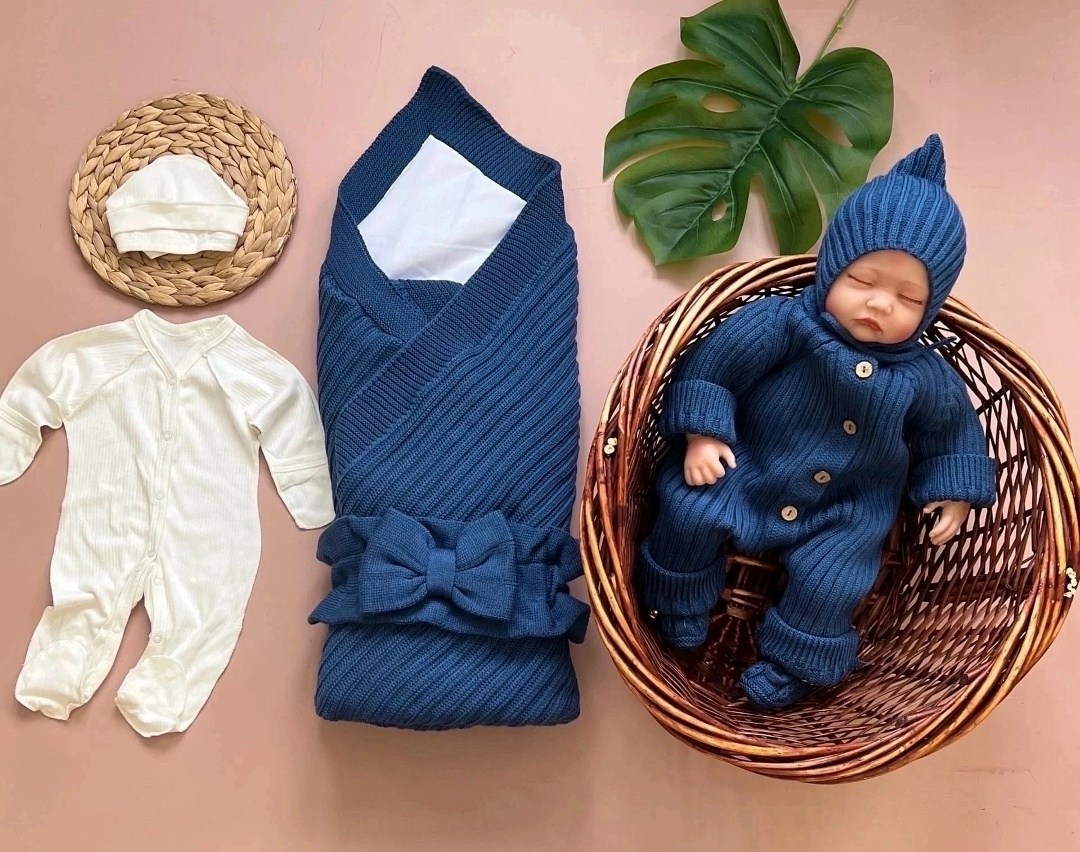 вязаный комплект на выписку,комплект на выписку тося&бося новорожденные,комплект на выписку и прогулки " hugge" 5 предметов цвет: молочный,комплект на выписку для новорожденного,комплект на выписку