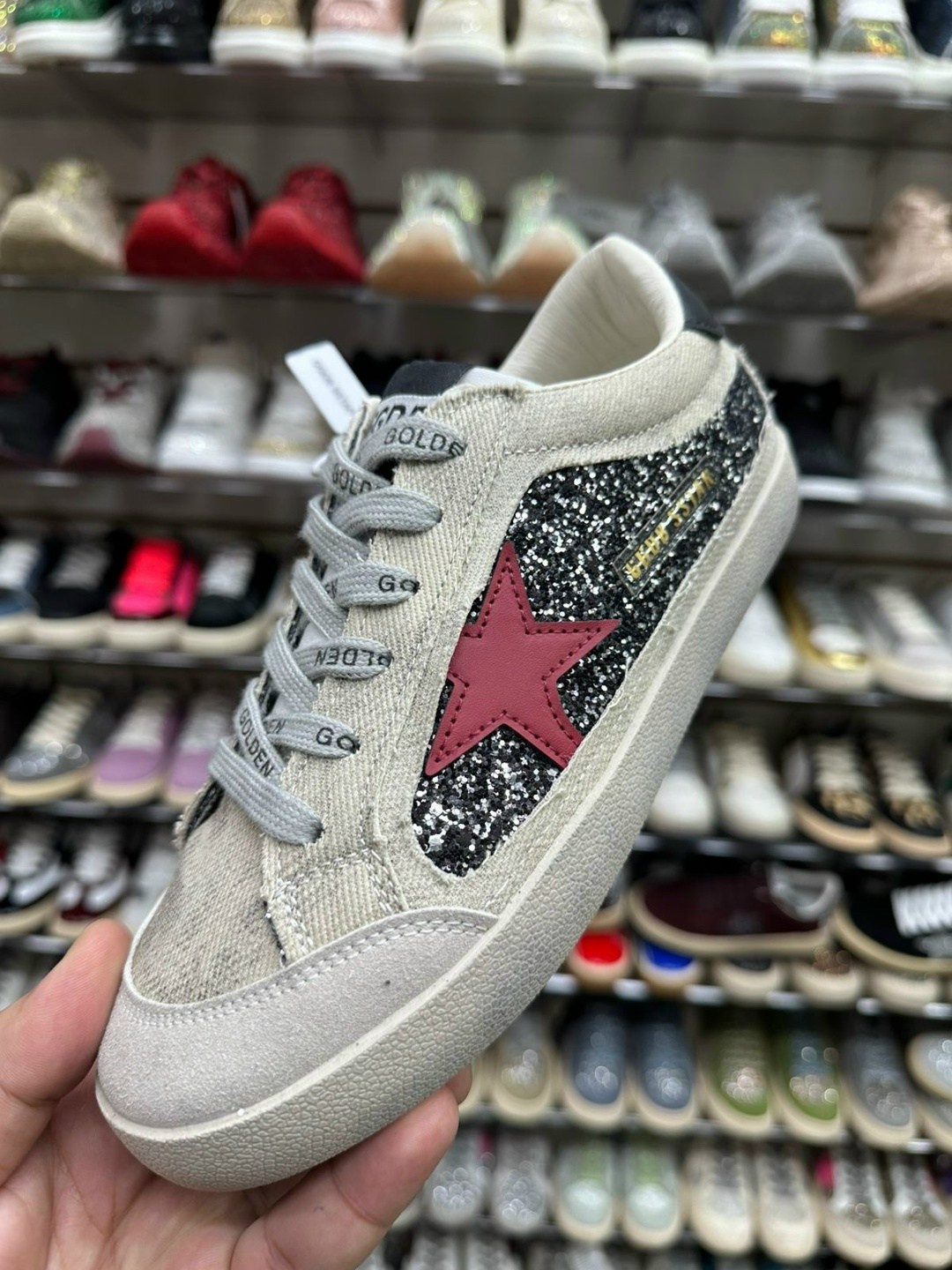 ,golden goose кеды super-star с кристаллами черный,кеды golden goose,golden goose sneakers,кроссовки golden goose boutique