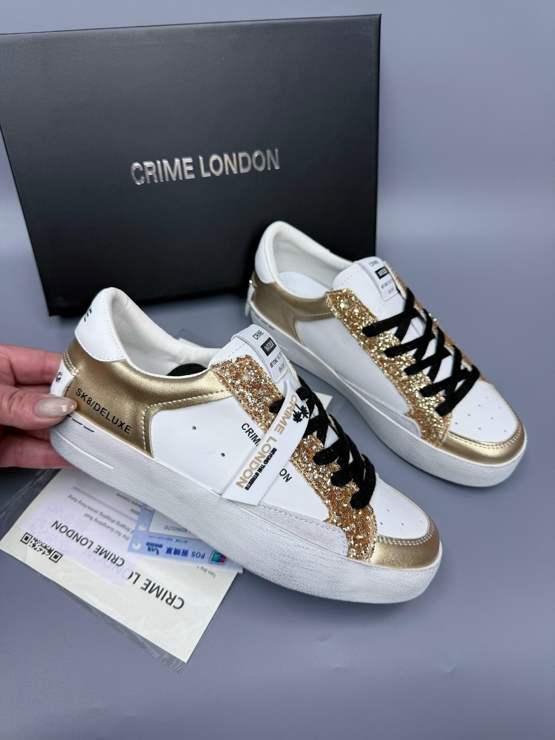 кожаные кеды crime london,женские кожаные кеды crime london 27107pp6к11/1,dolce&gabbana белые кожаные низкие кроссовки,crime london baskets basses sk8 deluxe anialier-gold,кроссовки дольче габбана жен