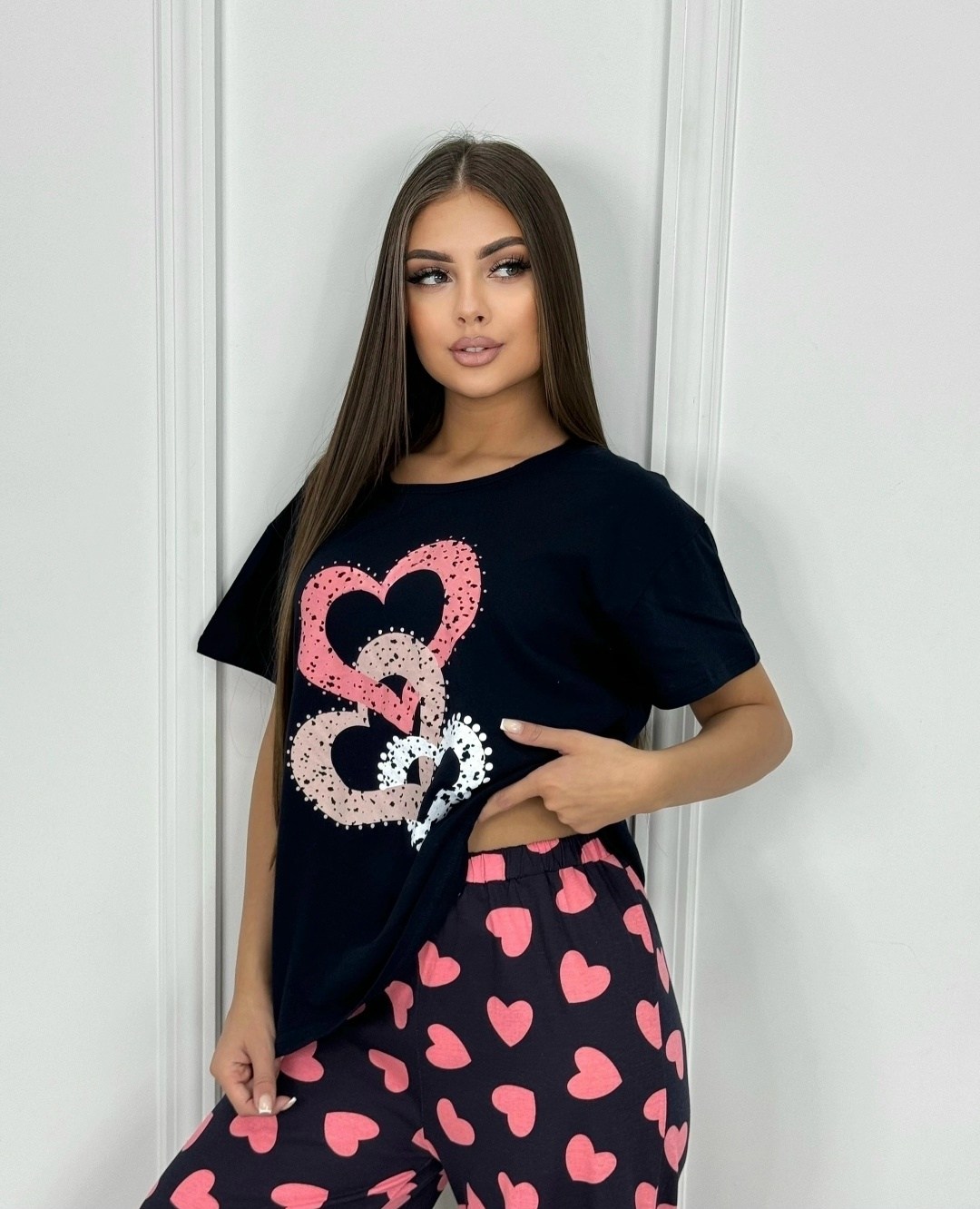 пижама женская,домашняя пижама женская со штанами,женская пижама со штанами,домашний костюм пижама со штанами anna tex,домашняя одежда пижама