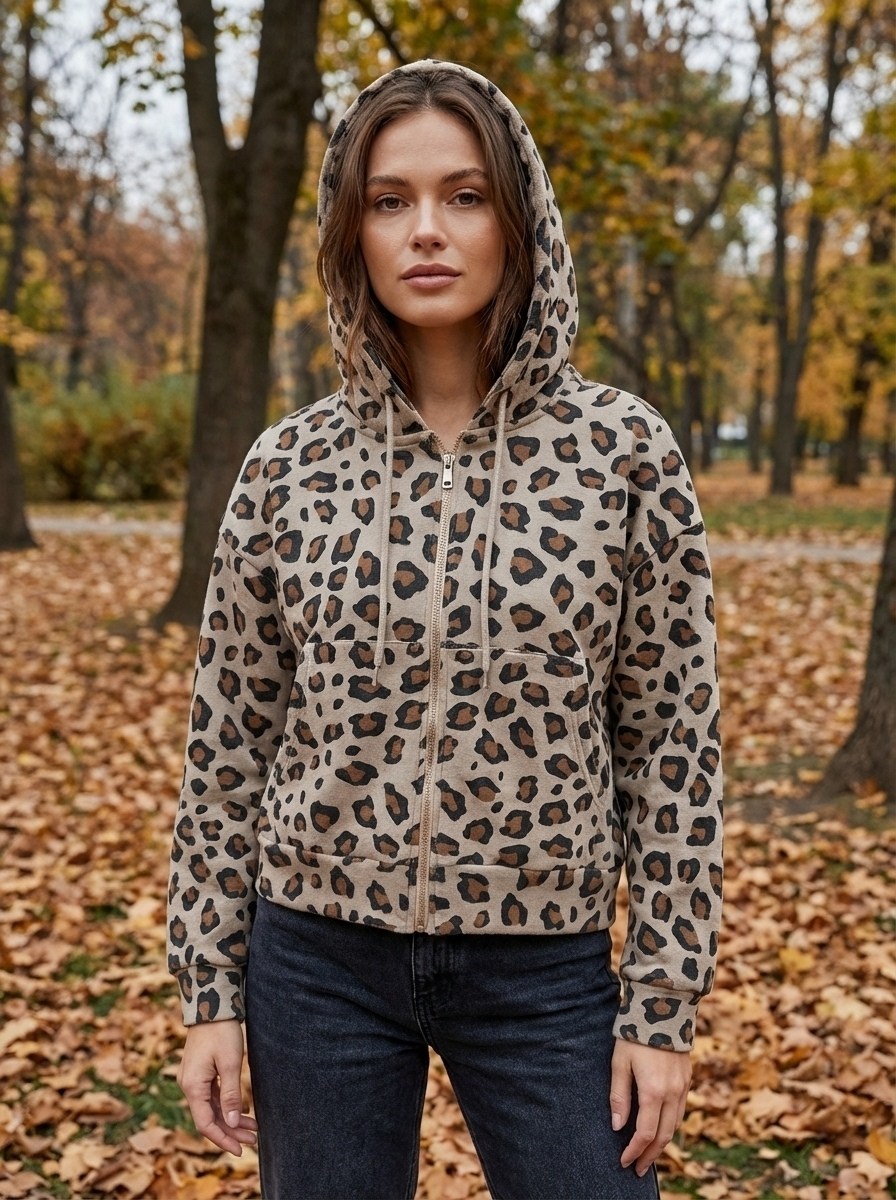 the zip hoodie in grey leopard,cheetah print zip up hoodie,толстовка,женское толстовка,толстовка на молнии