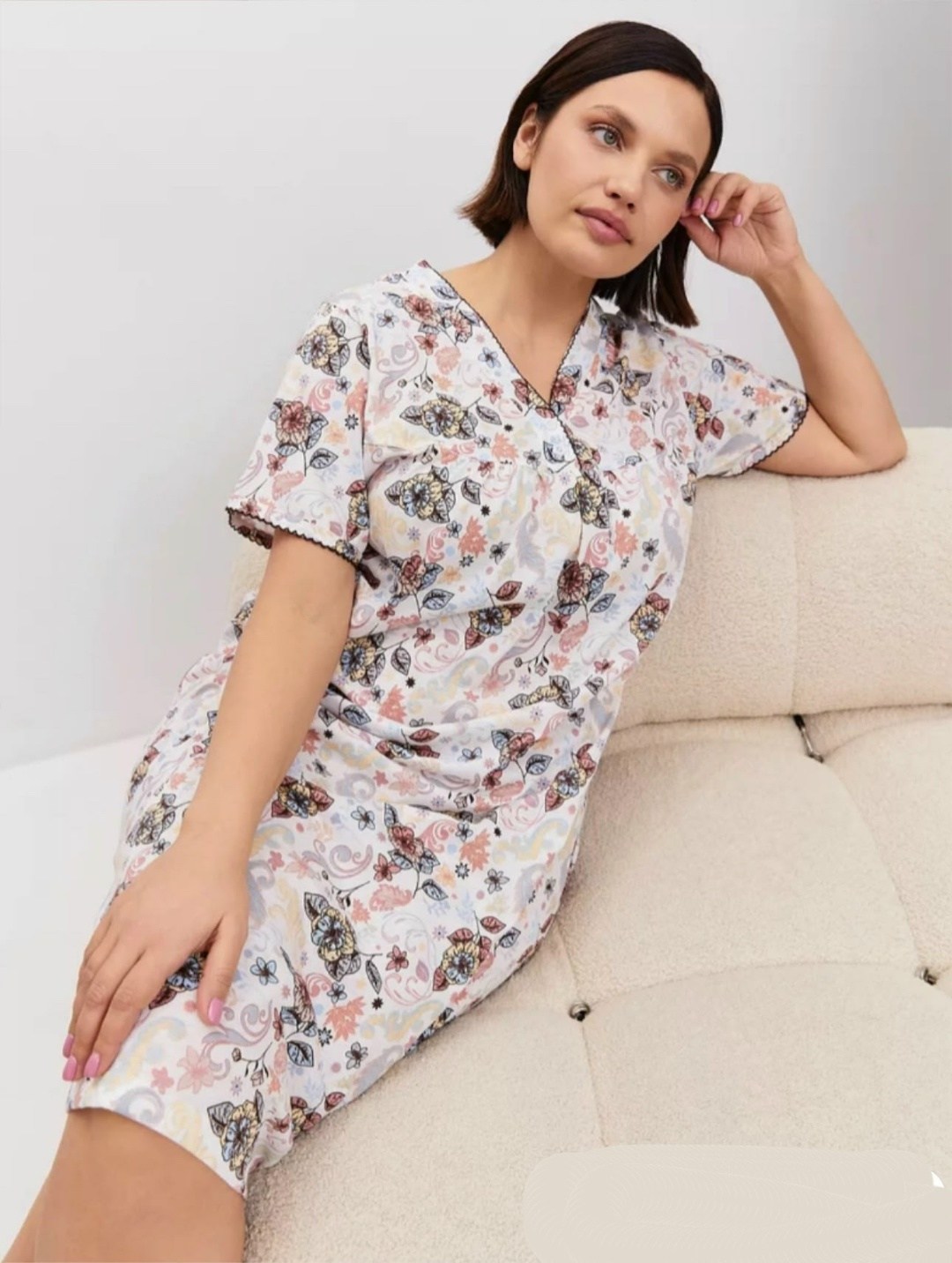 ночная сорочка трикотажная хлопок mironia,ночная сорочка женская,ночная сорочка трикотажная хлопок,ночная сорочка mironia,ночная сорочка