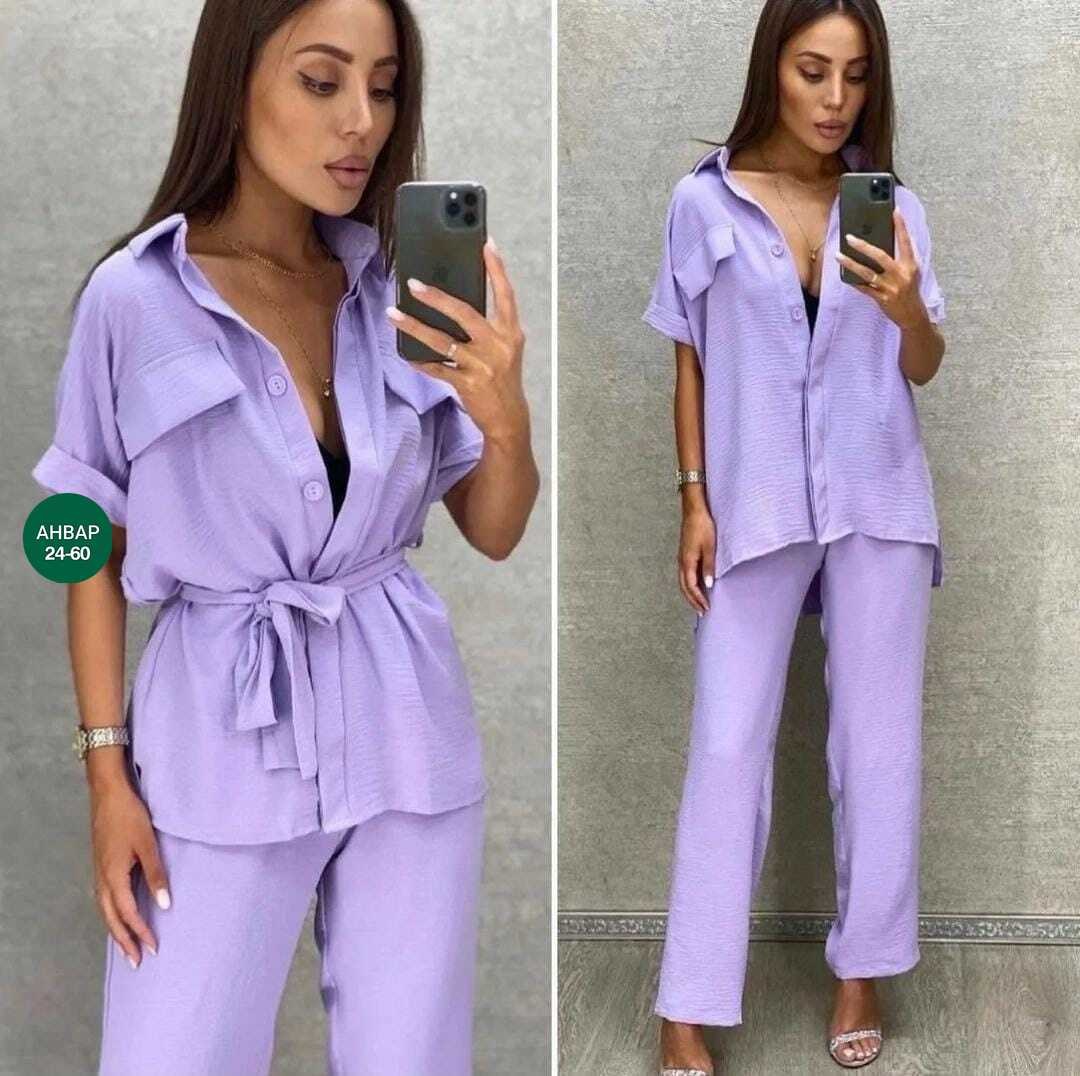 брючный костюм,брючный костюм жатка,женский летний костюм блузка и брюки прямые цвет хаки,костюм женский ткань сингапур,брючный костюм женский